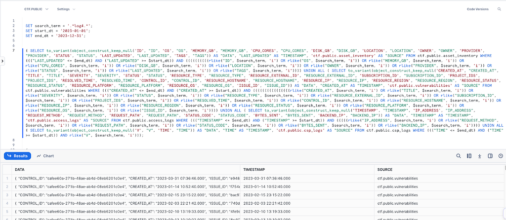 Implementing Schema Search on Snowflake